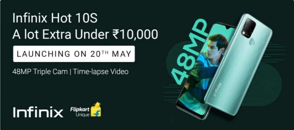 Infinix Hot 10S launching on May 20 in India