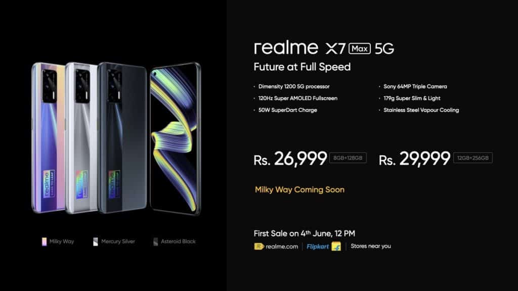 E2s14RBVoAQ5ixG Realme X7 Max 5G launched in India with Dimensity 1200 SoC and 64MP camera