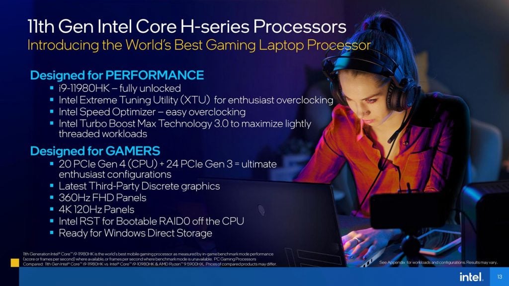 Intel claims to thrash AMD Ryzen 5000H processors in gaming with new Tiger Lake-H Mobile Processors 