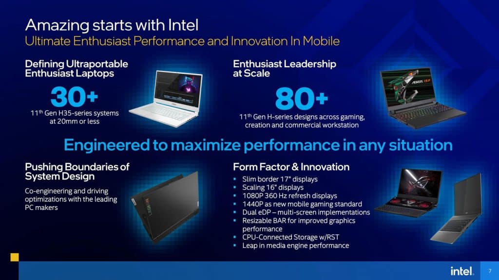 Intel claims to thrash AMD Ryzen 5000H processors in gaming with new Tiger Lake-H Mobile Processors