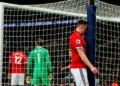 A dissapointed Phil Jones after scoring an own goal against Tottenham Hotspur at Wembley. Image: AFP