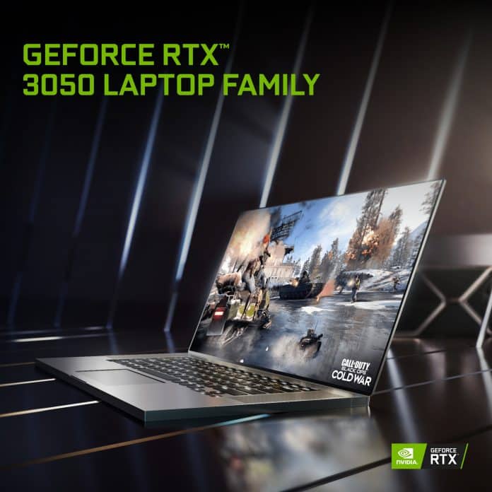 NVIDIA GeForce RTX 3050 LT Press Image w text NVIDIA launches GeForce RTX 3050 series GPUs for laptops