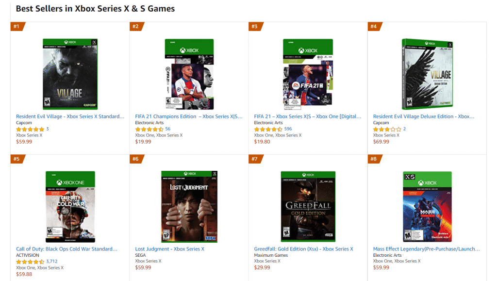 Resident Evil Village becomes the best-selling Xbox Series X & S and PS5 game on Amazon