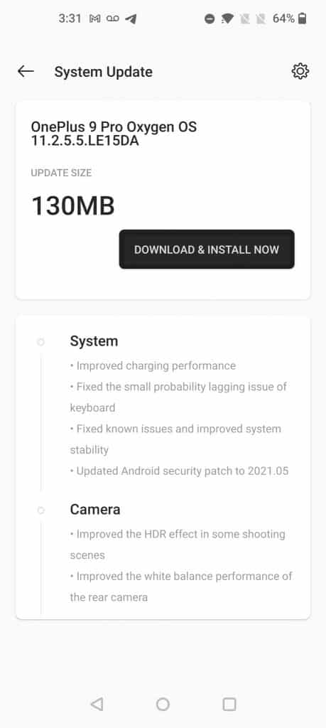 image 11 OnePlus 9 and OnePlus 9 Pro receive OxygenOS 11.2.5.5 with camera improvements and May security patch