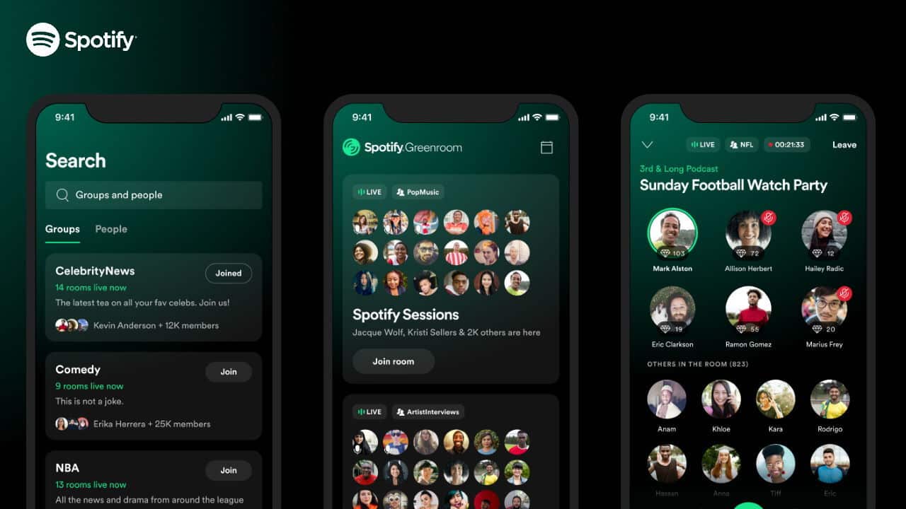 Spotify launches Greenroom to rival Clubhouse Spotify launches Greenroom to rival Clubhouse