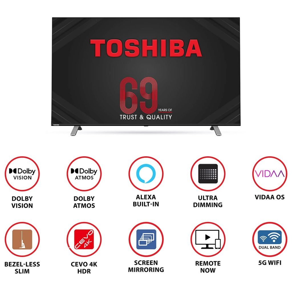 Toshiba is offering its 4K UHD Smart TVs featuring Dolby Vision & Atmos with 4 years Free Warranty