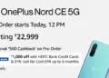 OnePlus Nord CE 5G First Sale starts at 12 PM on 11th July | Priced at Rs.22,999 | Offers