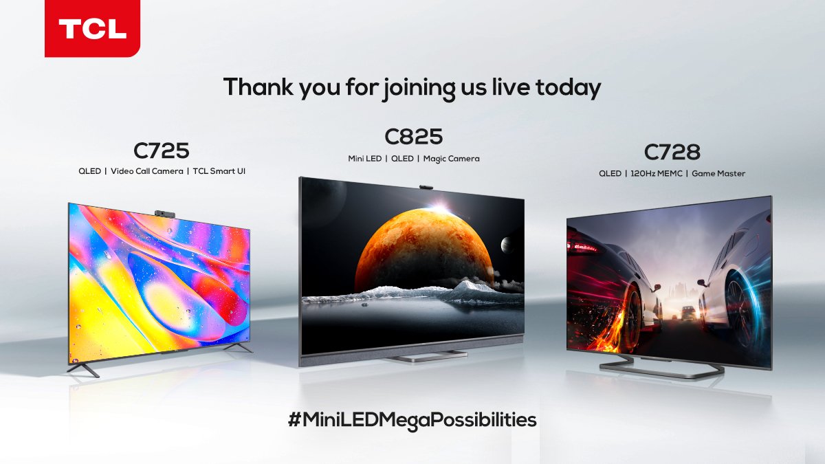 TCL brings Mini LED C825 and QLED C725 Android TVs to the Indian market