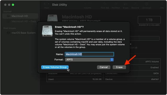 Erase hard drive How to move back to macOS Big Sur from macOS 12 Monterey?