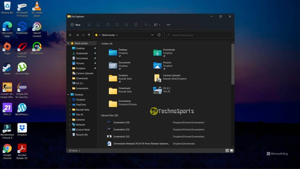 File Explorer - Windows 11 First Preview_TechnoSports.co.in