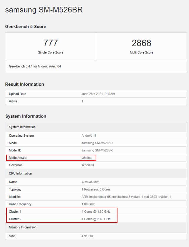 Galaxy M52 5G 1 Samsung Galaxy M52 5G appears with Snapdragon 888 chipset
