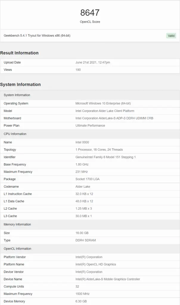 Intel’s Alder Lake desktop and Mobility CPU’s appears in benchmarks with impressive scores