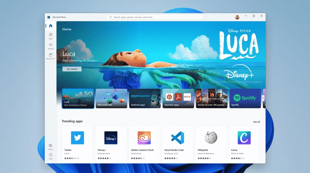 Microsoft's new Store on Windows 11 looks visually intuitive