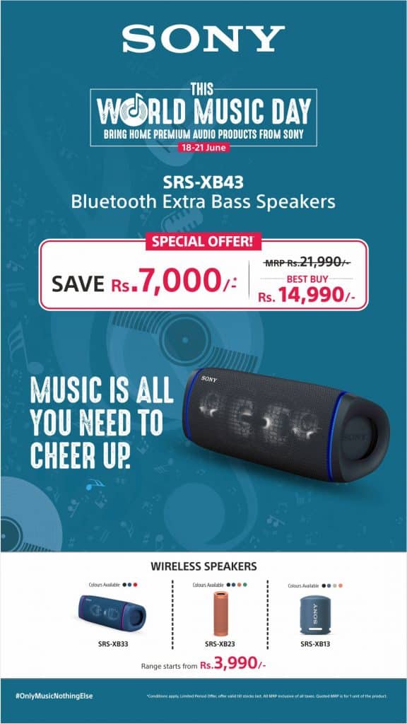 WMD WhatsApp Creative SRS XB43 Sony India introduces Special Offers to celebrate World Music Day