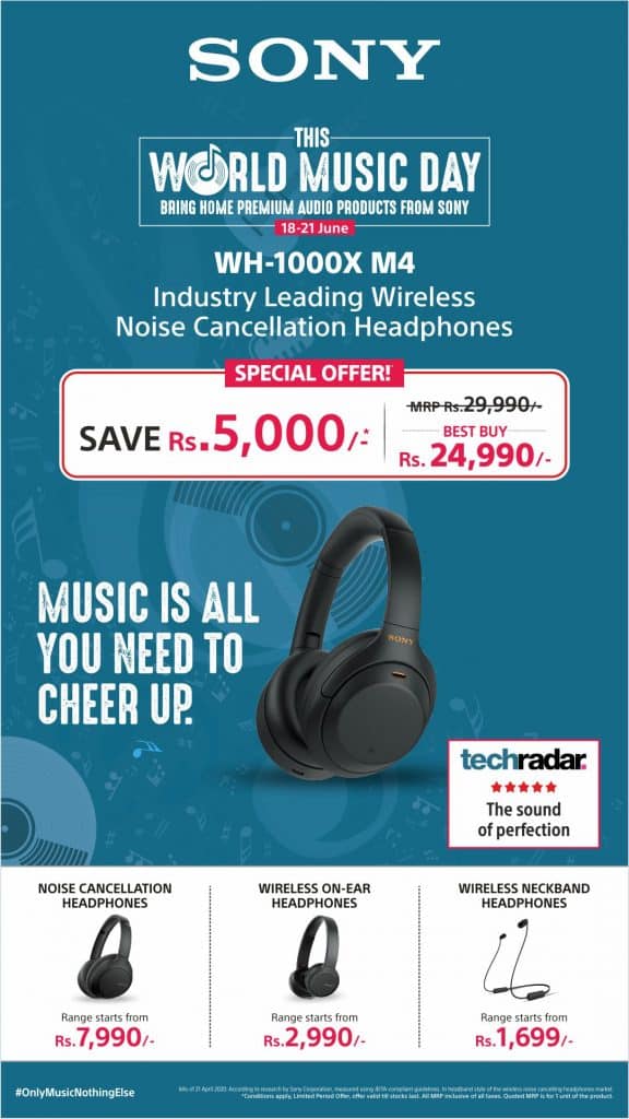 WMD WhatsApp Creative WH 1000XM4 Sony India introduces Special Offers to celebrate World Music Day
