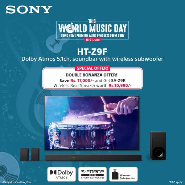 WMD IR Z9F SNS Sony India introduces Special Offers to celebrate World Music Day