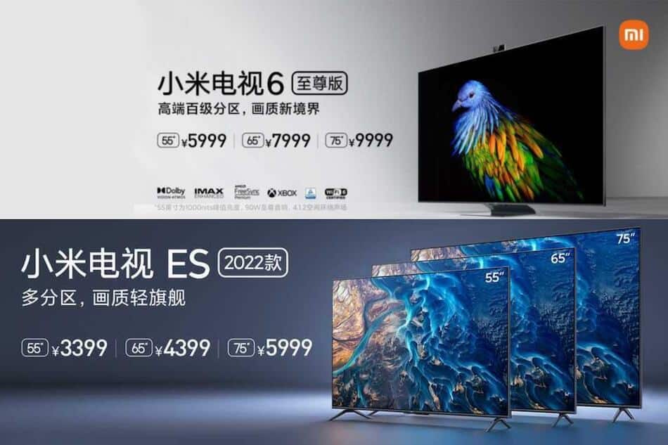 Xiaomi announced the Mi TV 6 Extreme Edition and Mi TV ES 2022