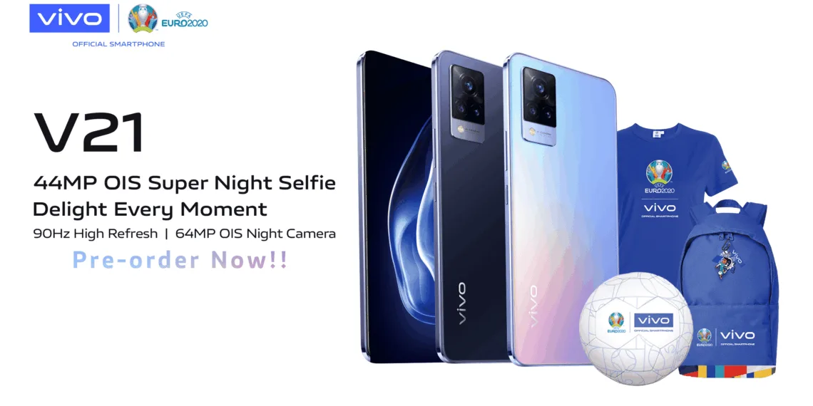 vivo V21 Open for Local Pre-order: Offers UEFA Euro 2020 Limited Freebies