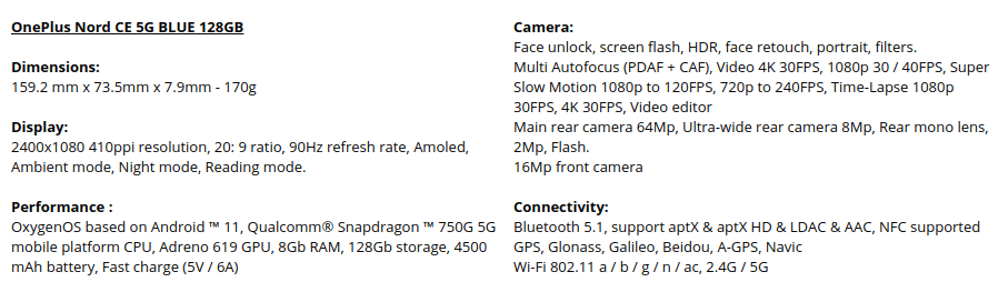 image 6 OnePlus Nord CE 5G's Images, Specifications, and Price leaked by European retailer ahead of launch