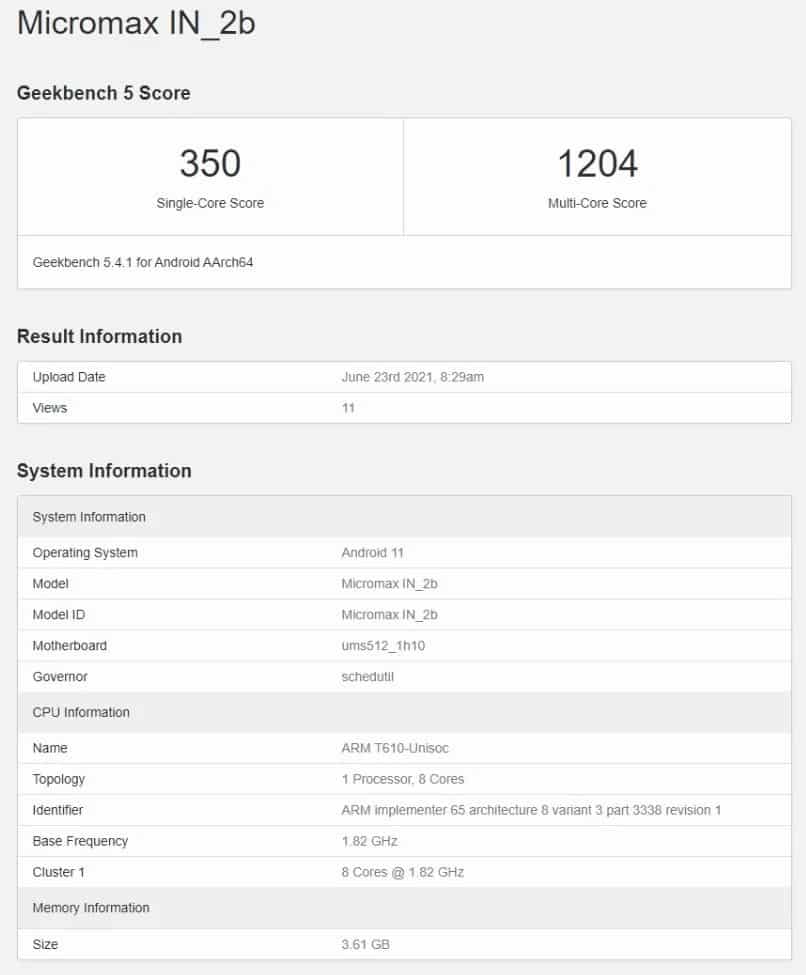 micromax in 2b Micromax IN 2b and In 2C spotted on Geekbench