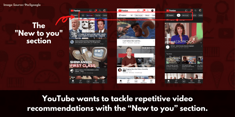 Content 1 13 YouTube bringing ‘New to you’ feed to discover apart from your normal recommendations
