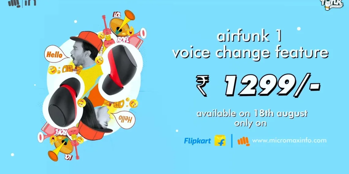 Micromax AirFunk 1 TWS earbuds launched in India at ₹1,299