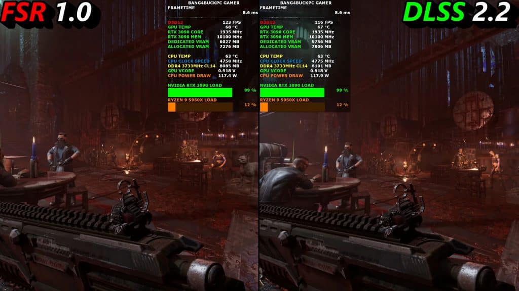 Both AMD FSR and NVIDIA DLSS looks similar at 4K resolution