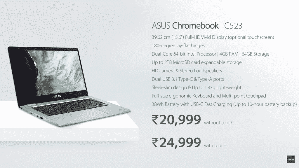ASUS brings a new range of Chromebooks, starting at just ₹ 17,999