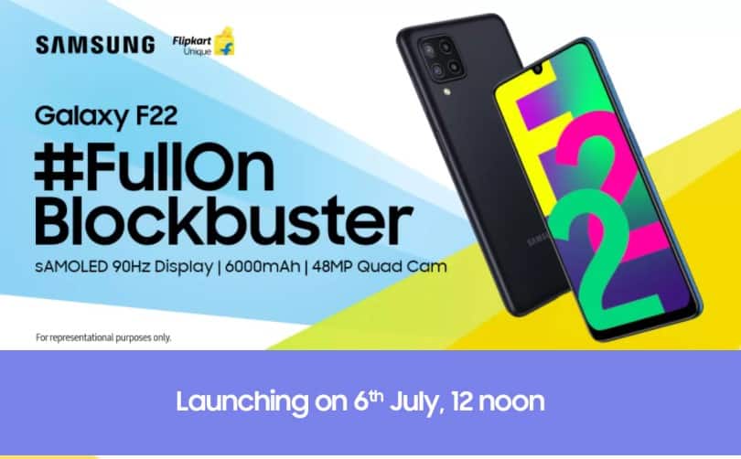 Samsung Galaxy F22 will launch in India on 6th July