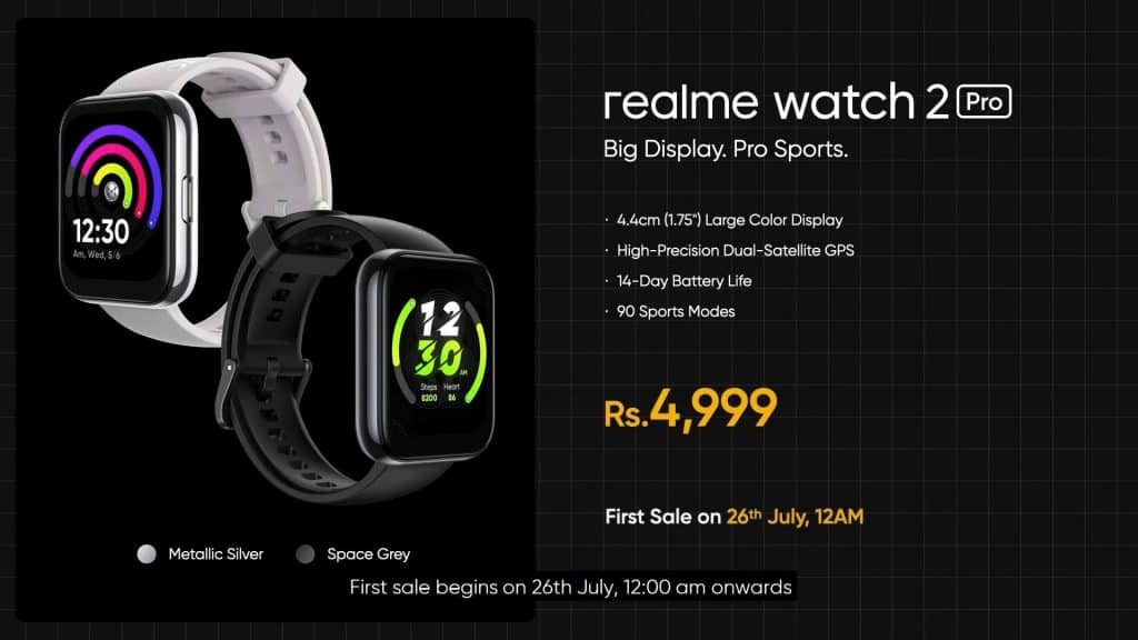 WATCH 2 Realme Watch 2 Pro will be available today at midnight for ₹4,999