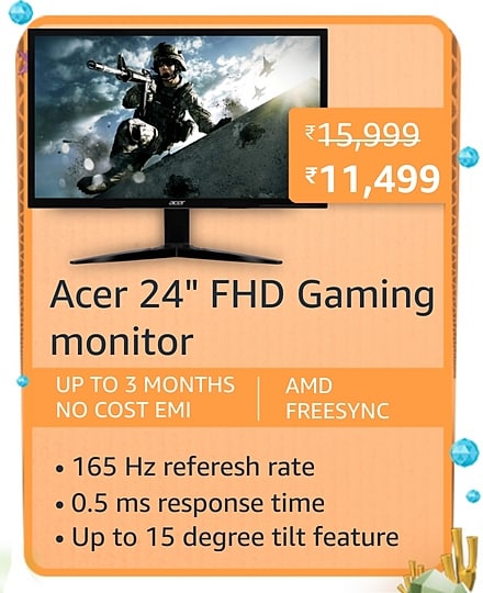 acer Here are all the best deals on Gaming Monitors during the Amazon Great Freedom Festival sale