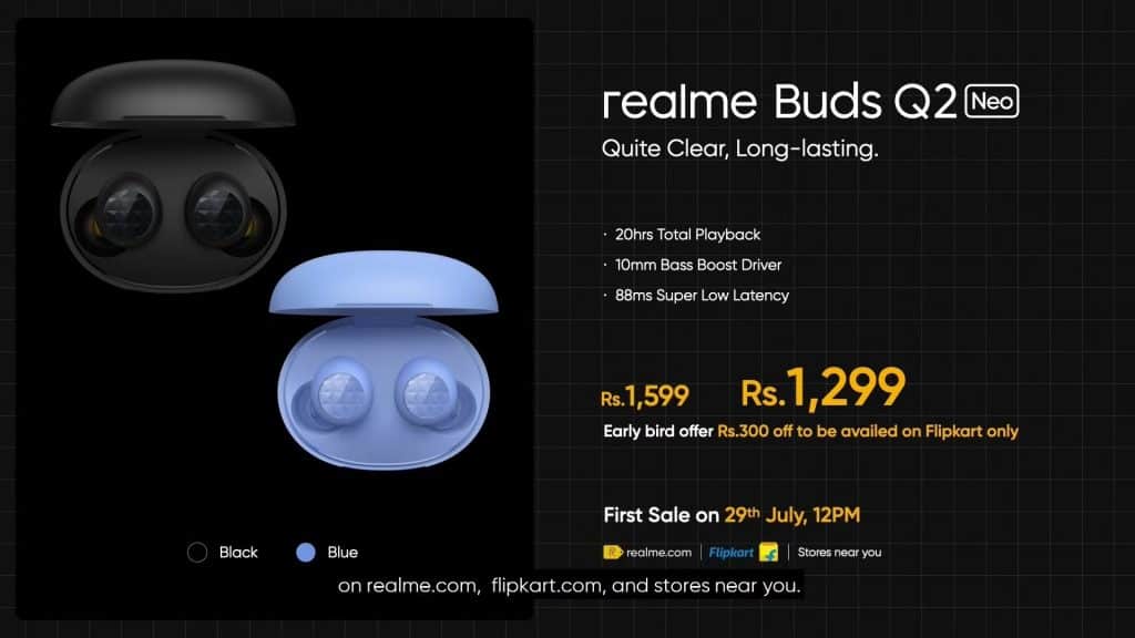 buds q2 neo Realme launches Buds Wireless 2, Wireless 2 Neo, and Buds Q2 Neo TWS earbuds