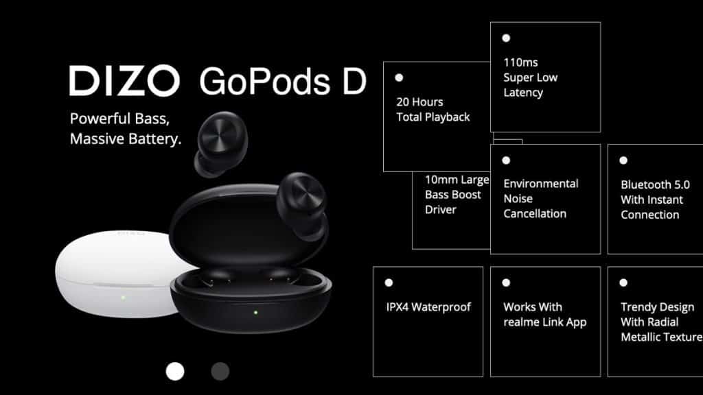 image 1 DIZO GoPods D TWS earbuds launched in India at Rs.1,399