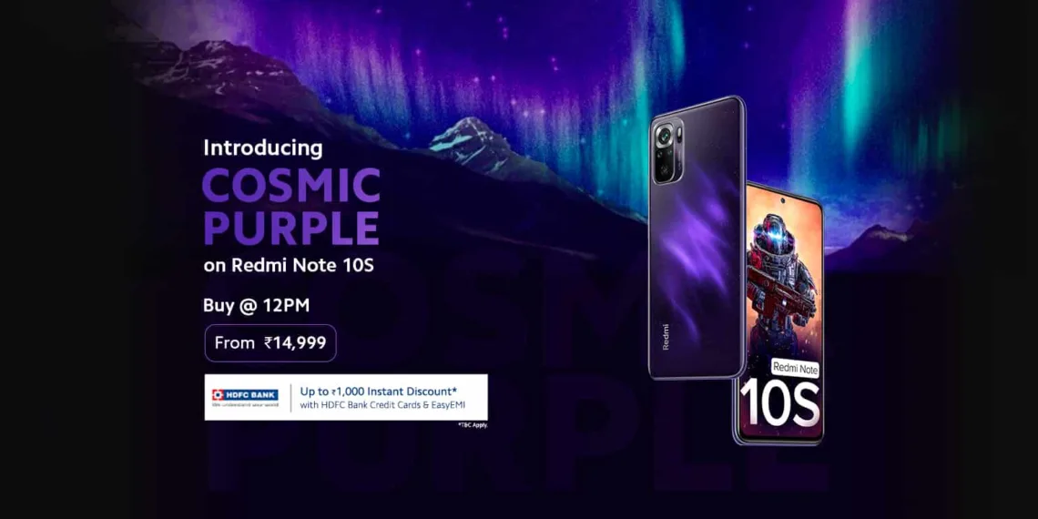 Redmi Note 10S Cosmic Purple Color Variant Launching today in India