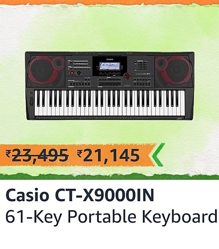 Casio CT X9000IN 61 Key Portable Keyboard Black Top 10 best deals on Musical Instruments during the Amazon Great Freedom Festival sale