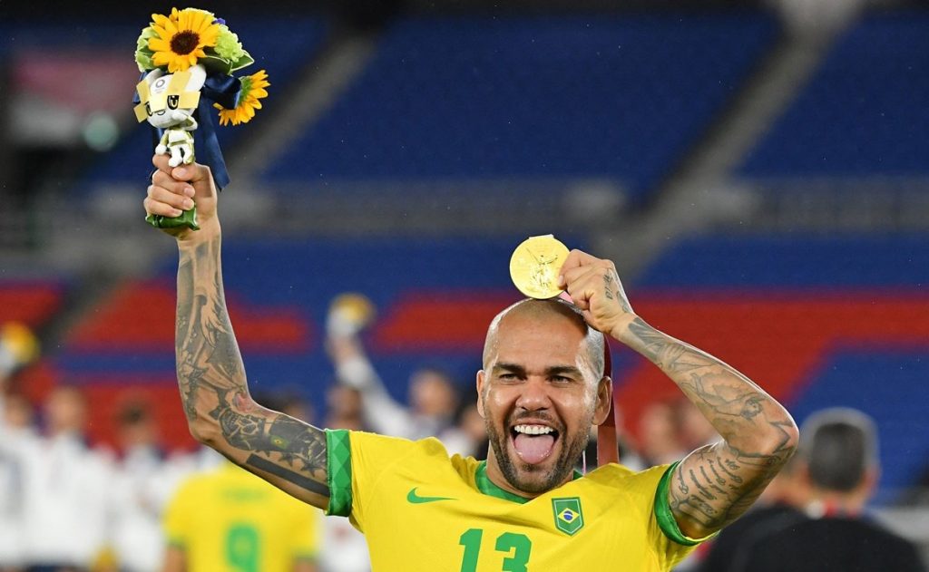 Dani Alves with his gold medal Here's the list of the most successful athletes from different sports
