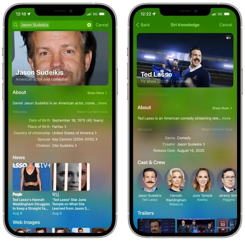 iOS 15 new improvements inculdes Rich search results, web Images Search and app searches 
