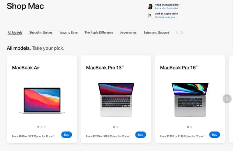 apple store redesign mac section Apple redesigns website's Store Section and adds dedicated 'Store' Tab