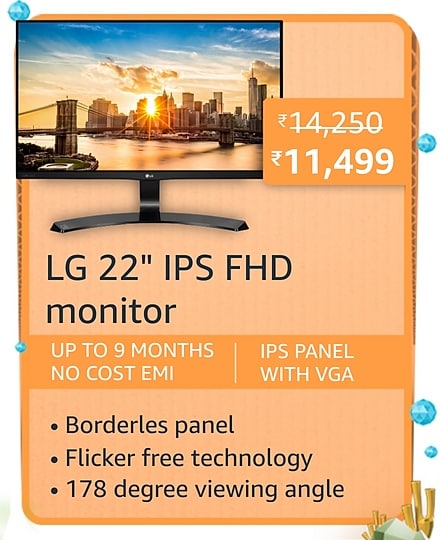 lg ips Here are all the best deals on Monitors during the Amazon Great Indian Festival sale
