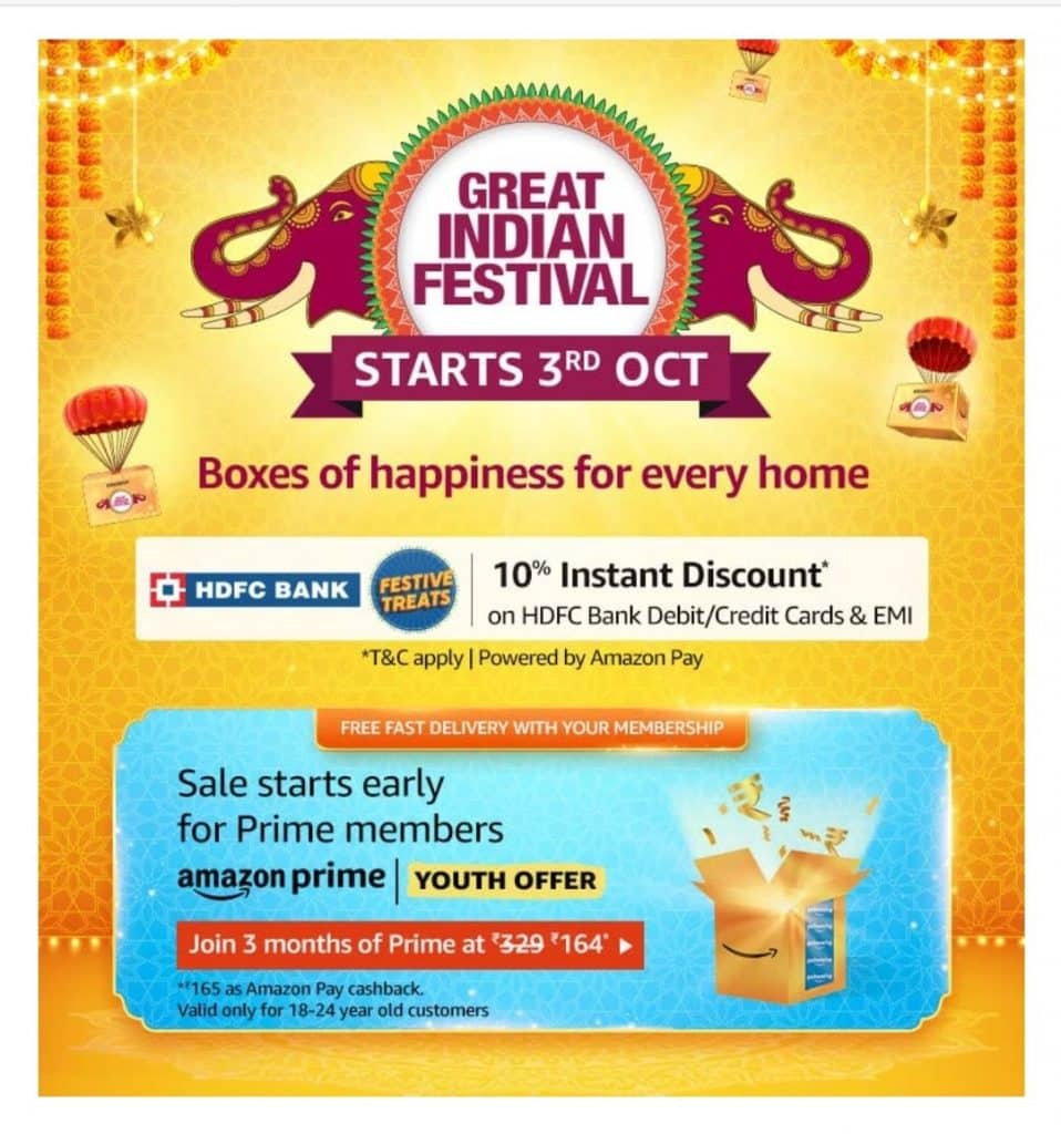 Amazon advances Great Indian Festival sale to counter Flipkart