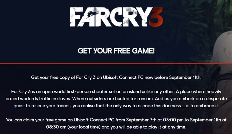 Here's how to get Far Cry 3 for free on Ubisoft Connect 