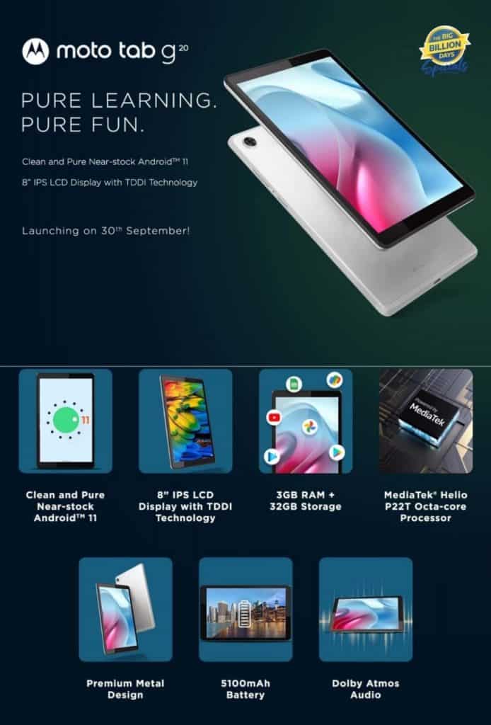 IMG 20210924 225731 Moto Tab G20 launch set for September 30 reveals Flipkart listing