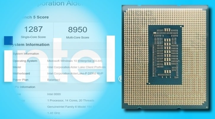 Intel Alder Lake P Geekbench 14 core drdNBC
