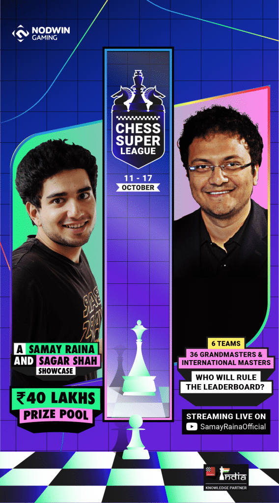 Nodwin Gaming partner with Samay Raina and ChessBase India to launch an exciting Online Chess League