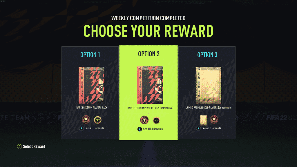 Screenshot 543 FIFA 22: What do you get in the first reward of Division Rivals in FUT 22