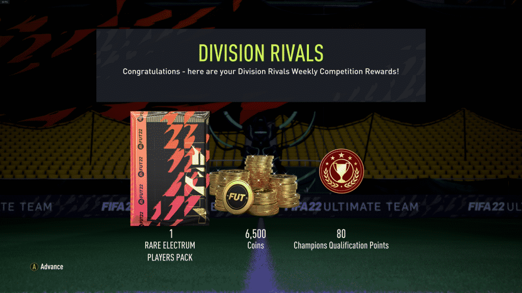Screenshot 548 FIFA 22: What do you get in the first reward of Division Rivals in FUT 22