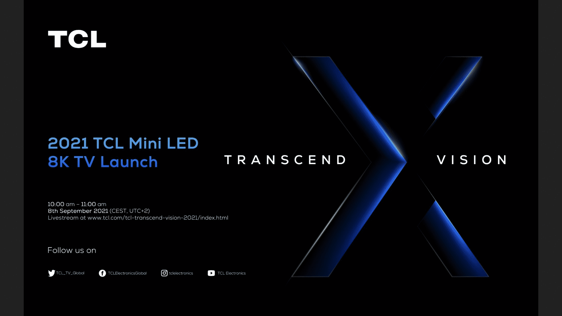 TCL to showcase 8K mini-LED TVs at Transcend Vision event on 8th September_TechnoSports.co.in