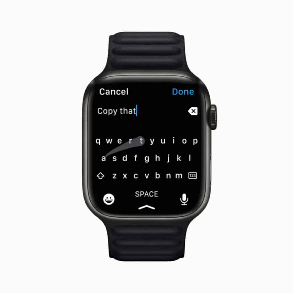 applewatch series7 typing