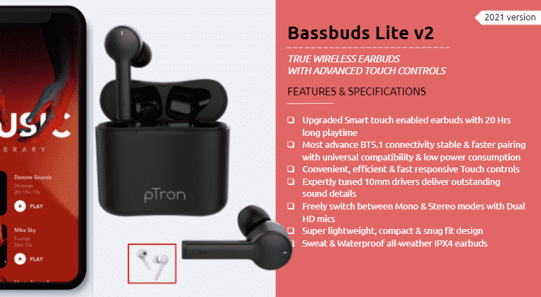 image 18 pTron launches Gaming Earbuds and 3 New TWS Earbuds ahead of the Festive Season starting at ₹999