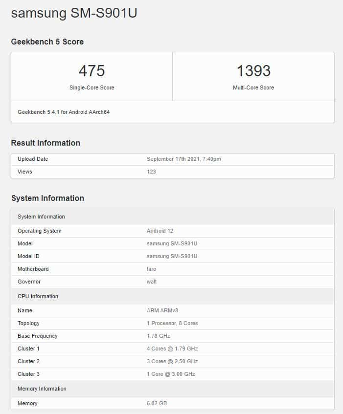 s Samsung Galaxy S22 appears on Geekbench, reveals details of the Snapdragon 898 SoC